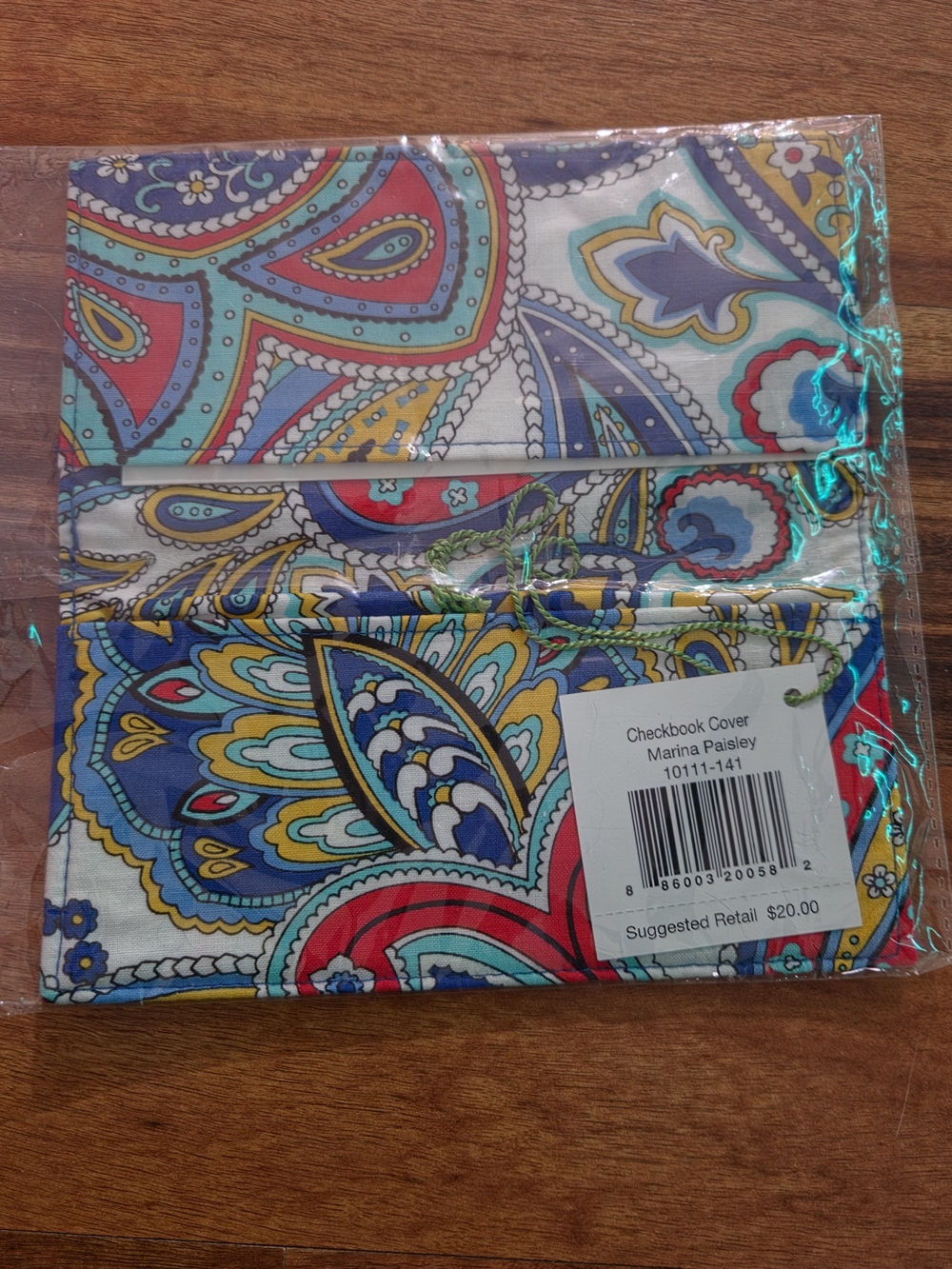 Vera Bradley Marina Paisley Checkbook Cover – Blue, Red, Yellow, Teal, White